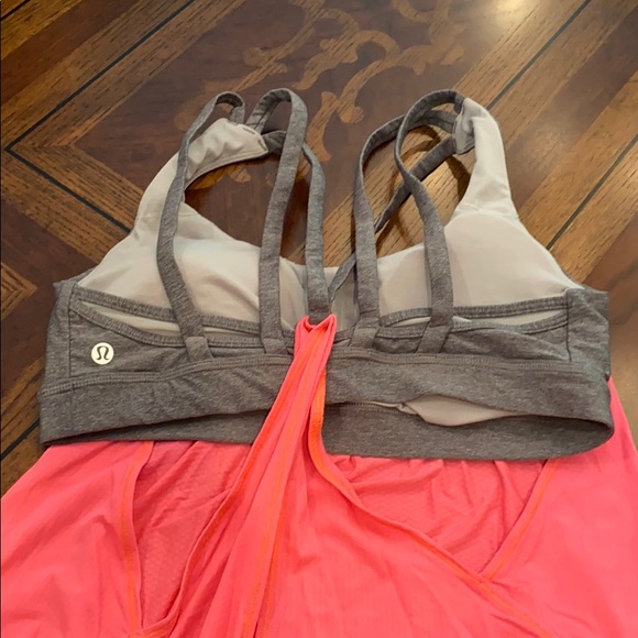 Lululemon hot pink and grey top with sports bra - Picture 2 of 2